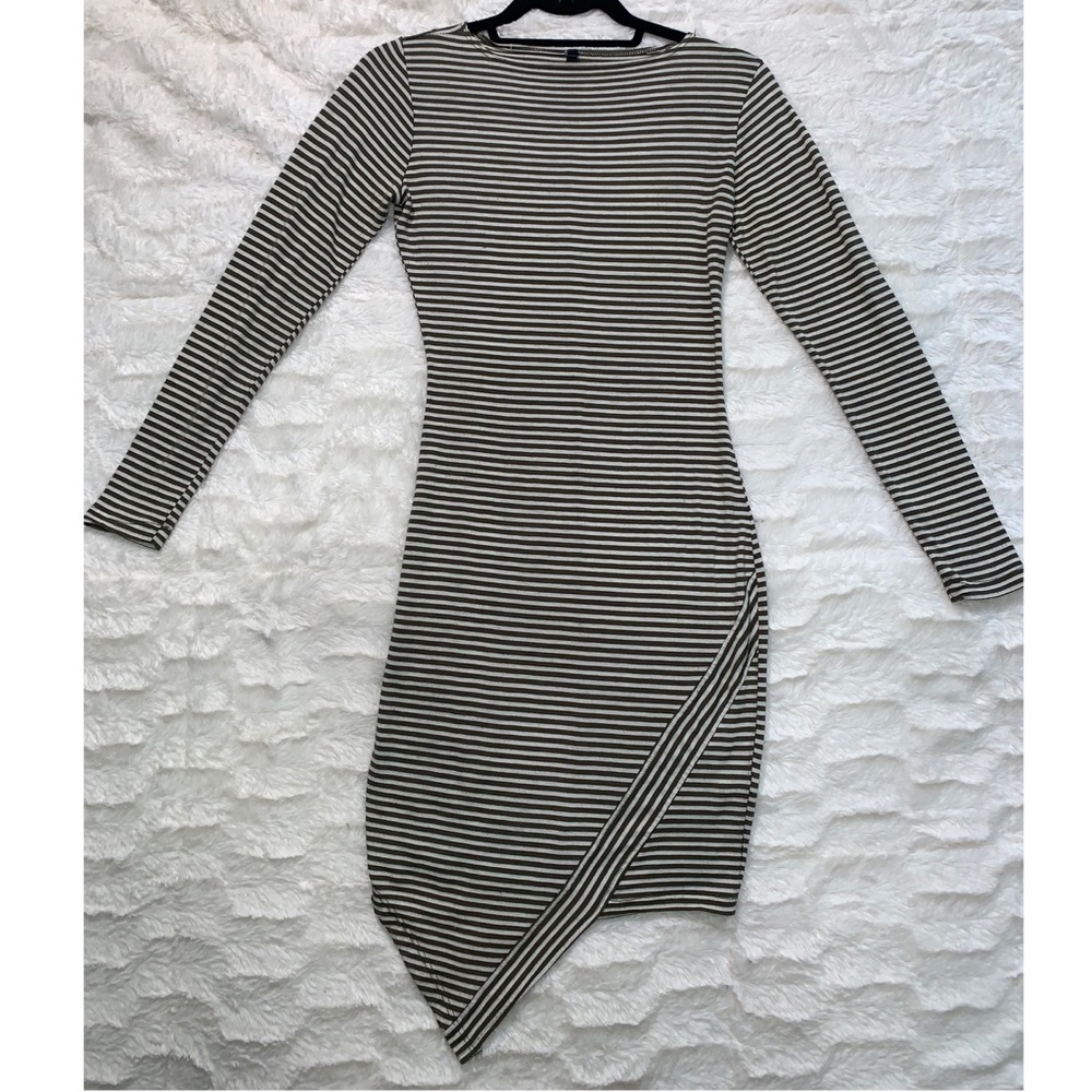 Olive Striped Long Sleeve Mimi Dress